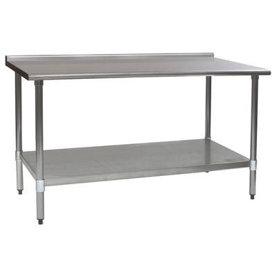 Eagle Group UT2460B 60" 16 ga Work Table w/ Undershelf & 430 Series Stainless Steel Top, 1 1/2" Backsplash