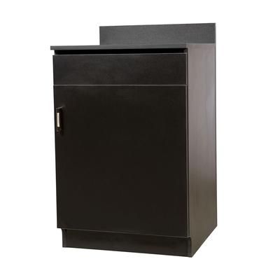 Oak Street M8210-BLK-UNASSEMBLED 24"W Waitress Stand w/ Melamine Top, 39 1/4"H, Black