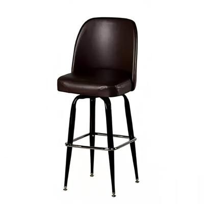 Oak Street SL2133-ESP Swivel Commercial Bar Stool w/ Espresso Bucket Seat, Black