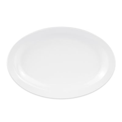 GET OP-610-W 10" x 6 3/4" Oval Supermel Platter - Melamine, White, 2 Dozen