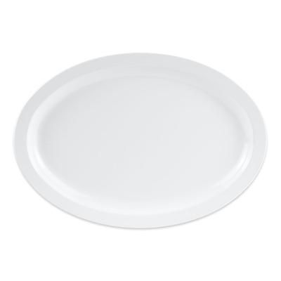 GET OP-616-W 15 3/4" x 11" Oval Supermel Platter - Melamine, White, 12/Case