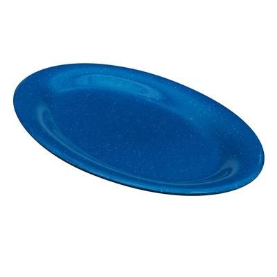 GET OP-950-TB 9 3/4" x 7 1/4" Oval Texas Blue Platter - Melamine, Blue