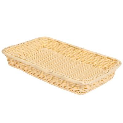 GET WB-1509-N Rectangular Bread & Bun Basket, 18" x 12 1/4", Polypropylene, Natural, Beige