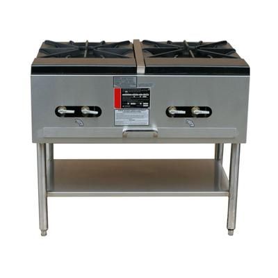 Town SR-24-G-2X-SS NG 2 Burner Stock Pot Range, Natural Gas, Gas Type: NG