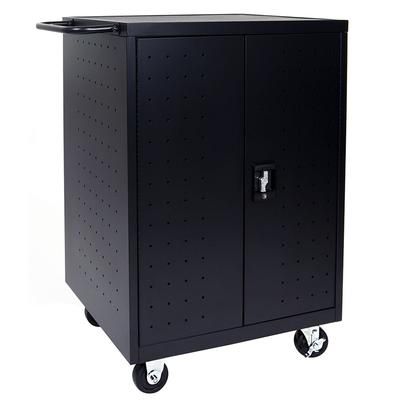Luxor LLTP24-B 3 Level Computer Cart w/ 10 ft Cord, Chrome