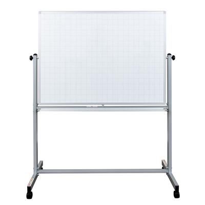 Luxor MB4836LB 48" x 36" Mobile Double Sided Whiteboard w/ Ghost Grid - 65 1/5"H, Aluminum Frame