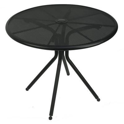 American Tables & Seating AB36 36" Round Outdoor Table w/ Umbrella Hole - Aluminum, Black