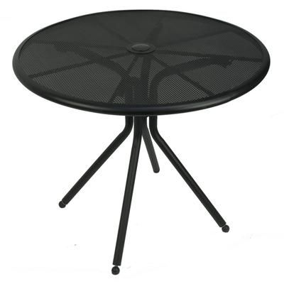 American Tables & Seating AB36 36" Round Outdoor Table w/ Umbrella Hole - Aluminum, Black