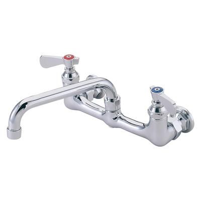 FLO FLO-814 Heavy Duty Splash Mount Faucet - 14" Swing Spout, 8" Centers, Chrome