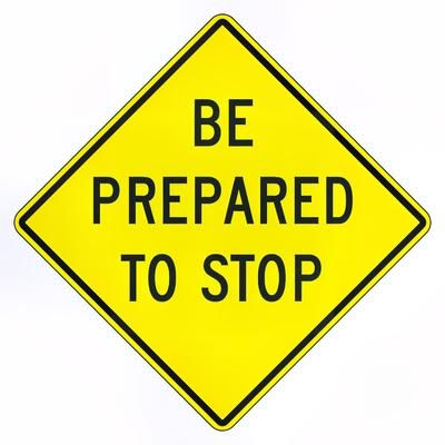 Accuform Signs FRW537RA 30" Intersection Warning Sign - Aluminum w/ Engineer Grade Prismatic Sheeting, Yellow