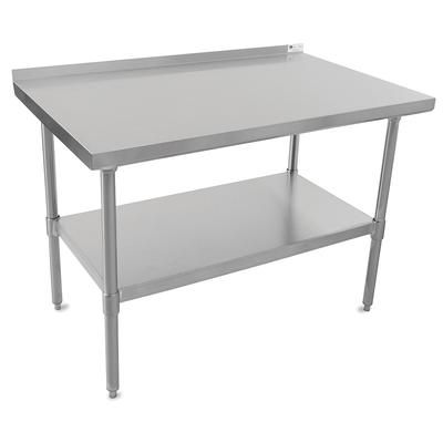 John Boos UFBLS9624 96" 18 ga Work Table w/ Undershelf & 430 Series Stainless Steel Top, 1 1/2" Backsplash, 18-Ga. Stainless Steel Top, Stainless Steel Undershelf
