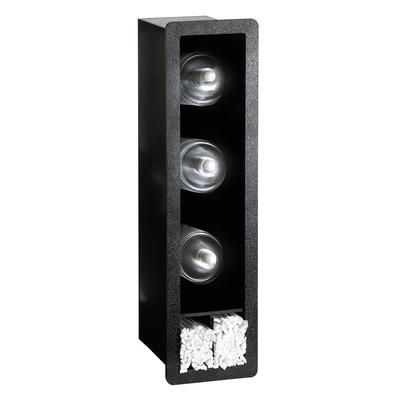 Dispense-Rite FMVDL-3 Dome Lid Organizer, Built-In, 3 Section, Polystyrene, Black
