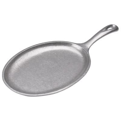 Service Ideas SK107CA 9 1/2" Fajita Skillet w/ 5" Handle, Sand Cast Aluminum Platter, Silver