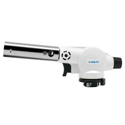Whip-It! TC-BLWT-07 Butane Culinary Torch - Piezo Ignition, Adjustable Flame, White