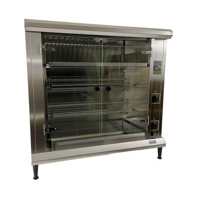 Equipex RBE-8/1 Electric 2 Spit Commercial Rotisserie, 208v/1ph, 6-8 Birds, Stainless Steel