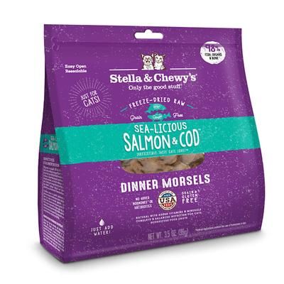 Freeze-Dried Raw Dinner Morsels Protein Rich Sea-Licious Salmon & Cod Recipe Dry Cat Food, 3.5 oz.