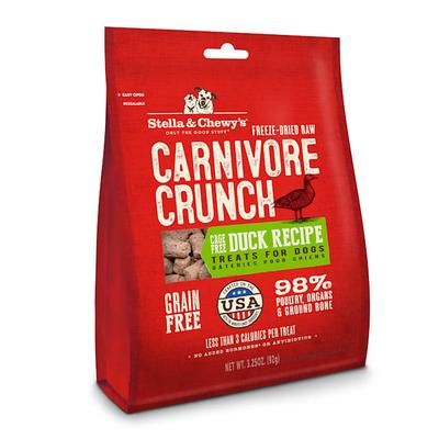 Freeze-Dried Raw Carnivore Crunch Cage-Free Duck Recipe Dog Treats 3.25 oz.