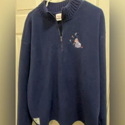 Disney Tops | Navy Blue 1/4 Zip Fleece. Eeyore. | Color: Blue | Size: Xxl