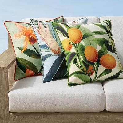 New York Botanical Garden Floral Indoor/Outdoor Pillow - Rhododendrons - Frontgate