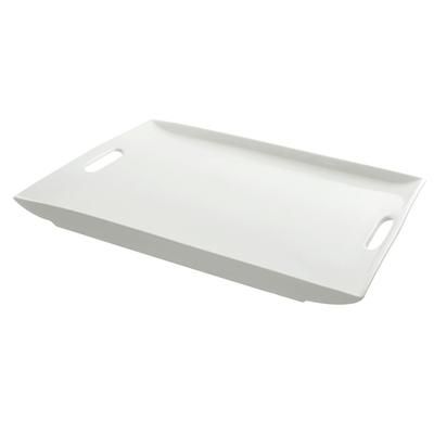 10 Strawberry Street WTR-20-15RECHNDL 19 7/8" x 14 3/4" Rectangular Whittier Platter - Porcelain, White