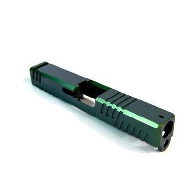 Gun Cuts Shift Slide for Glock 19 No Optic Cut Radioactive Green GC-G19-SHF-RGR-NO