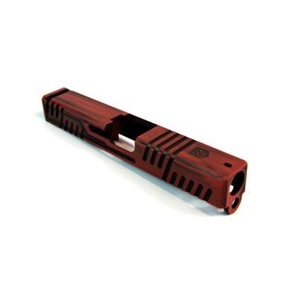 Gun Cuts Shift Slide for Glock 19 Optic Cut Battleworn USMC Red GC-G19-SHF-UREBW-RMR