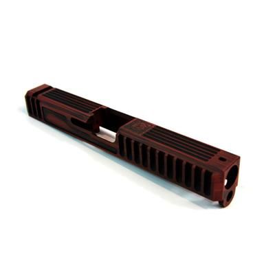 Gun Cuts Bulldog Slide for Glock 17 Optic Cut Battleworn USMC Red GC-G17-BUL-UREBW-RMR
