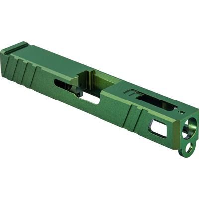 Gun Cuts Apprentice Slide for Glock 19 No Optic Cut Radioactive Green GC-G19-APP-RGR-NO