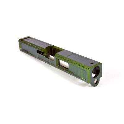 Gun Cuts Viper Slide for Glock 19 No Optic Cut Radioactive Green GC-G19-VIP-RGR-NO