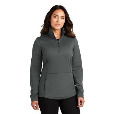 Port Authority L804 Women's Smooth Fleece 1/4-Zip T-Shirt in Graphite Grey size XL | Polyester