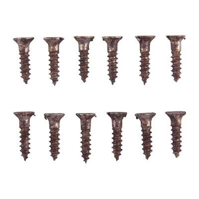 Brownells Unplated Steel Flat Head Wood Screw Kit - 4x1/2" Steel Flat Head Wood Screws Blued 12 Pack