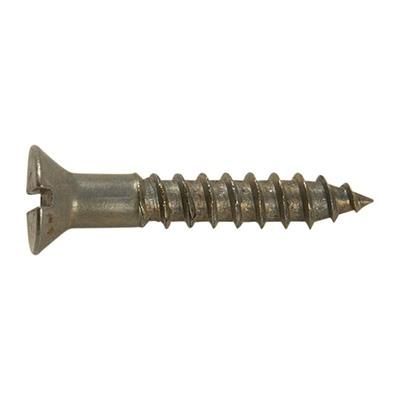 Brownells Unplated Steel Flat Head Wood Screw Kit - 8x1" Steel Flat Head Wood Screws Blued 12 Pack