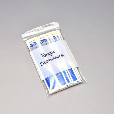 LK Packaging F40508W Zipper Seal Top Bag w/ Write-On Block - 8"L x 5"W, 4 mil LDPE, Clear, Case of 1000