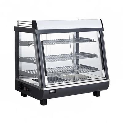 Bakemax BMTSC27 27" Dual Service Countertop Heated Display Case - 3 Shelves, 120v, Black