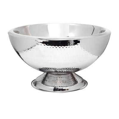 Eastern Tabletop 7043H 8 3/4" Double Walled Wine Ice Bowl - Stainless Steel, Hammered Finish, Silver