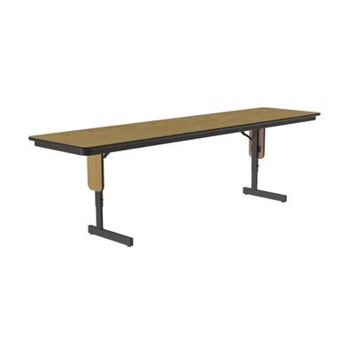 Correll SPA2460PX-16 24" x 60" Panel Leg Seminar Table, Adjusts to 30" H, Fusion Maple/Black, Brown