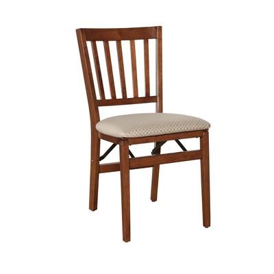 School House Wood Folding Chairs, Set Of 2 by Stakmore in Cherry