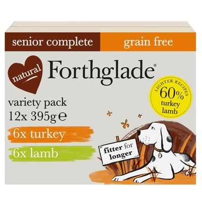 36x395g Senior Grain Free Forthglade Variety Pack Complete Wet Dog Food | Turkey & Lamb