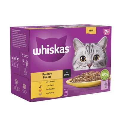 48x85g Senior 7+ Poultry Selection in Gravy Whiskas Wet Cat Food