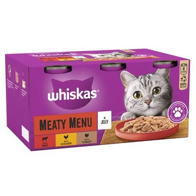 24x400g Meaty Menu in Jelly Whiskas 1+ Wet Cat Food