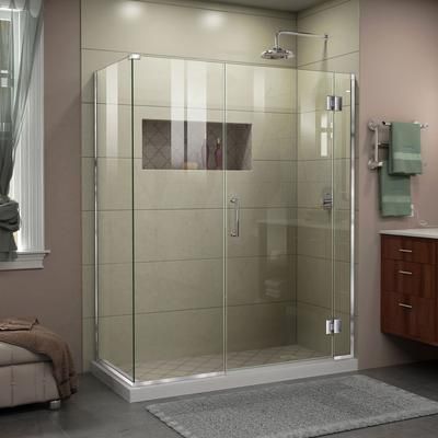 Dreamline DreamLine Unidoor-X 58 1/2 inch W x 34 3/8 inch D x 72 inch H Frameless Hinged Shower Enclosure in Chrome E13022534-01