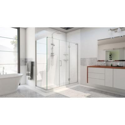 Dreamline DreamLine Unidoor-X 70 1/2 inch W x 34 3/8 inch D x 72 inch H Frameless Hinged Shower Enclosure in Brushed Nickel E32422534R-04