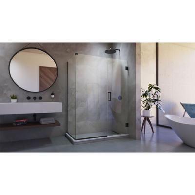 Dreamline DreamLine Unidoor Plus 54 inch W x 34 3/8 inch D x 72 inch H Frameless Hinged Shower Enclosure in Matte Black SHEN-24540340-09