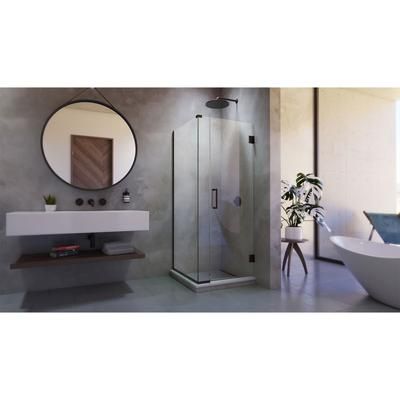 Dreamline DreamLine Unidoor Plus 29 inch W x 34 3/8 inch D x 72 inch H Frameless Hinged Shower Kit in Oil Rubbed Bronze SHEN-24290340-06