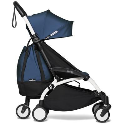 Babyzen YOYO2 Ultra Compact Complete 6+ Stroller & Rolling Bag Bundle - White/Air France Blue