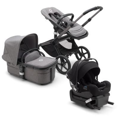 Bugaboo Fox 5 + Turtle One Travel System Bundle - Graphite / Grey Melange / Grey Melange / Black