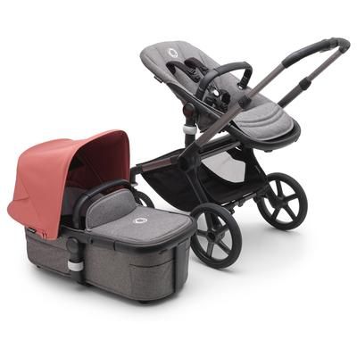 Bugaboo Fox 5 Complete Stroller Bundle - Graphite / Grey Melange / Sunrise Red