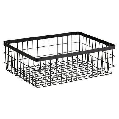 GET WB-1294-MG Rectangular Wire Basket - 12" x 9", Iron, Black, 4" Tall, Metal
