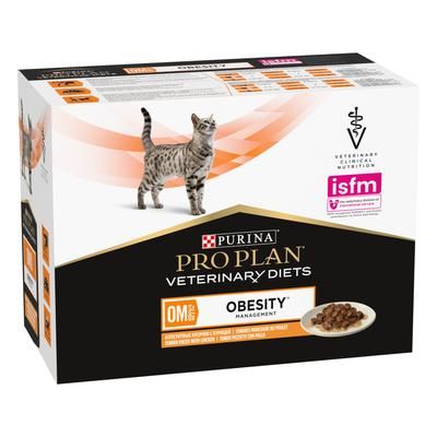 10x85g OM Obesity Management Chicken Purina Pro Plan Veterinary Diets Dry Cat Food