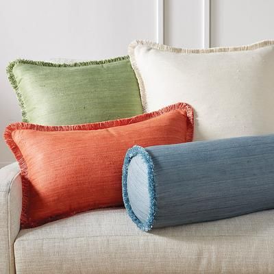 Set of 2 Marilia Silk Decorative Pillow Covers - Teal, 20" sq. Teal - Frontgate